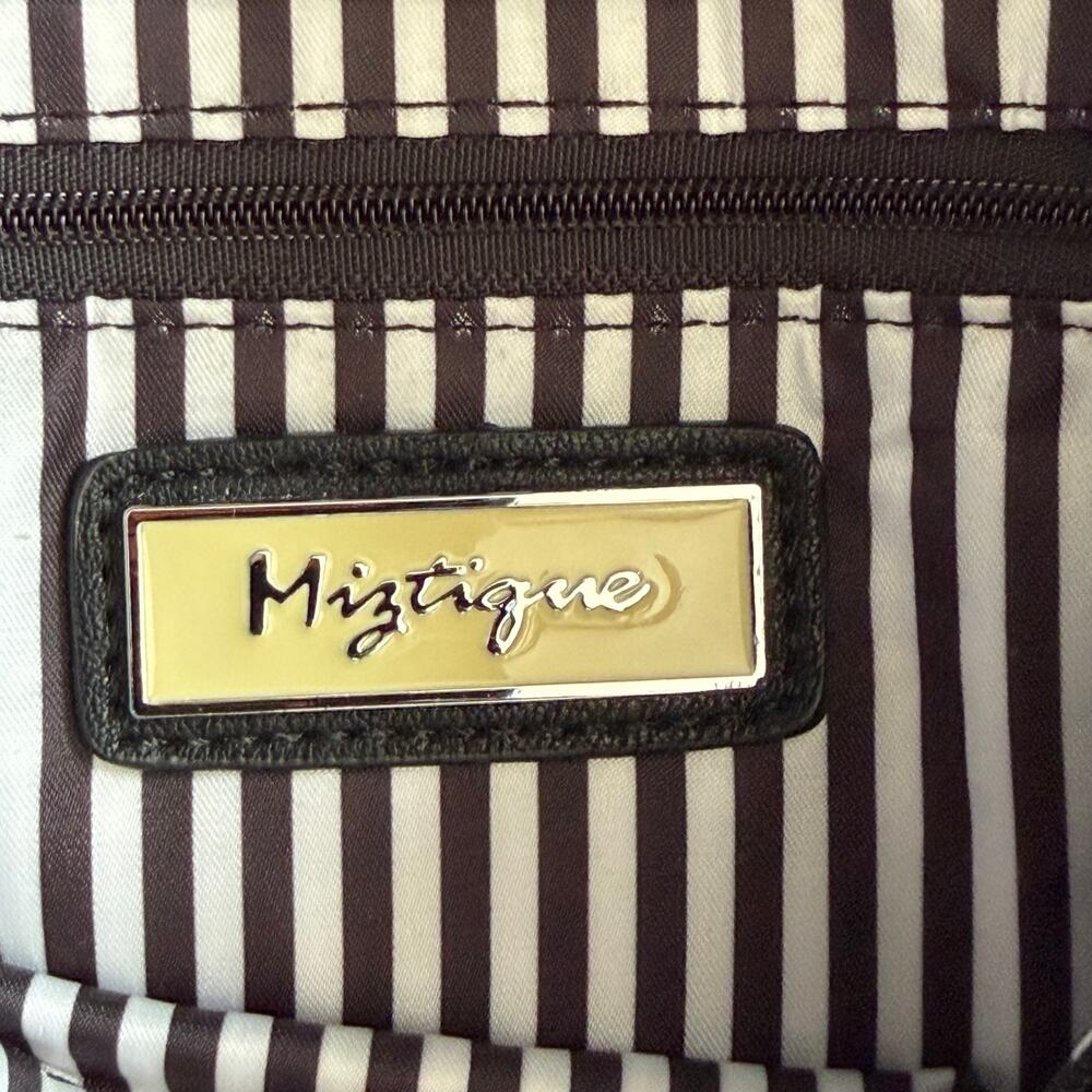 Mystique Black Faux Leather Convertible Backpack Purse with Front Zip Pockets - Picture 11 of 14